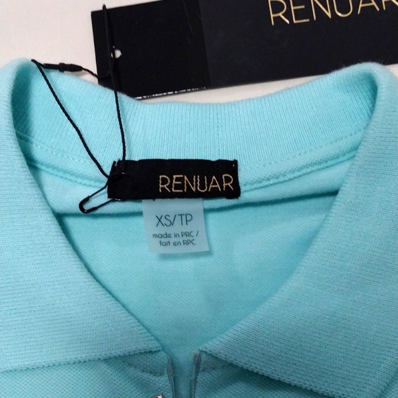 Renuar Womens Sleeveless Collared Shirt R7676 Turquoise - Picture 5 of 9